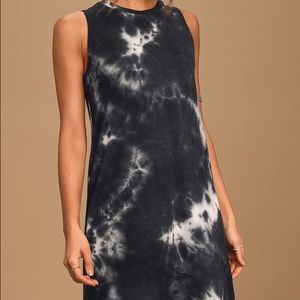 Lulus Feeling Amazing Blue Tie-Dye Sleeveless Shift Dress